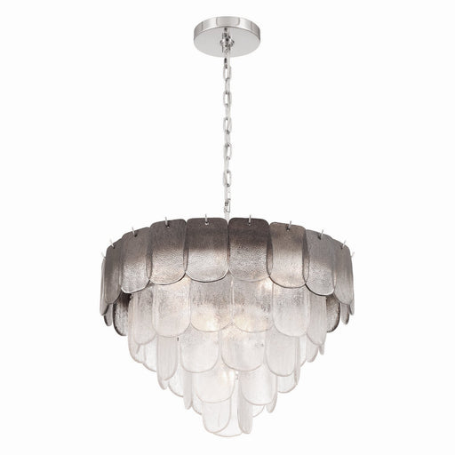 Bianca 12-Light Chandelier in Polished Nickel and Crystalline Smoke