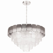 Bianca 19-Light Chandelier in Polished Nickel and Crystalline Smoke