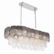 Bianca 12-Light Linear Pendant in Polished Nickel and Crystalline Smoke