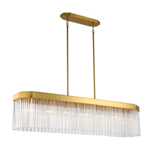 Emma 7-Light Linear Pendant in Brushed Brass