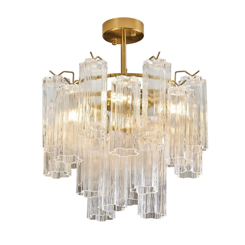 Sophia 5-Light Semi-Flush Mount in Brass