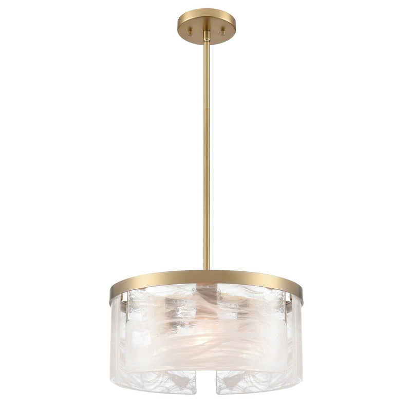 Skye 3-Light Drum Pendant in Brass
