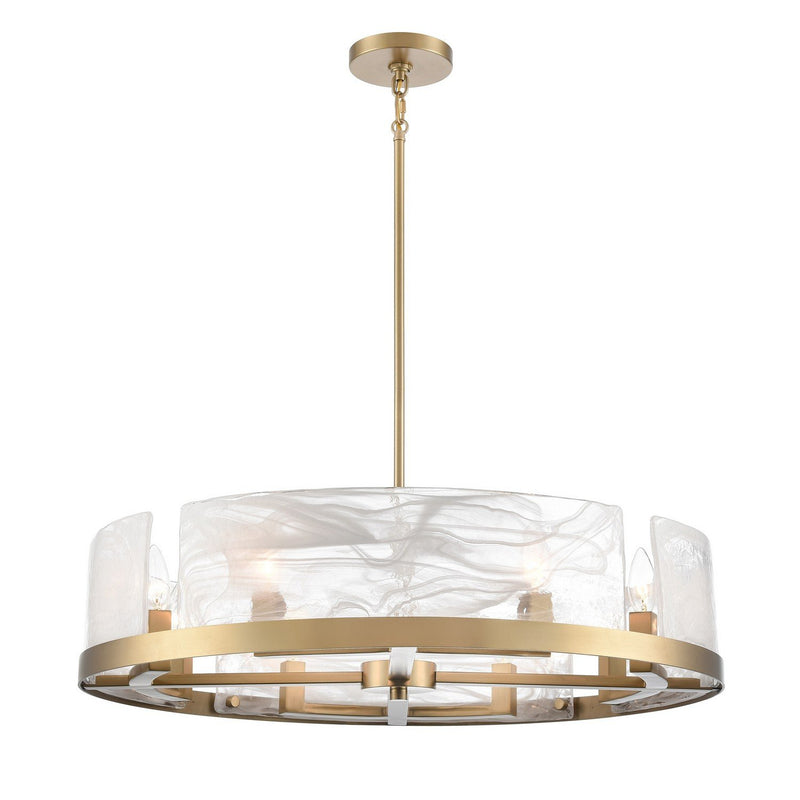 Skye 8-Light Drum Pendant in Brass