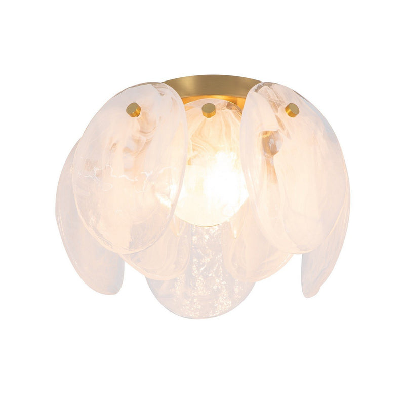 Lily 3-Light Semi-Flush Mount in Brushed Brass