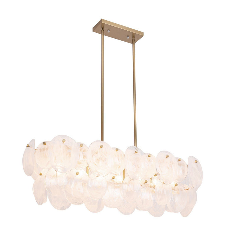 Lily 7-Light Linear Pendant in Brushed Brass