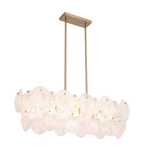Lily 7-Light Linear Pendant in Brushed Brass