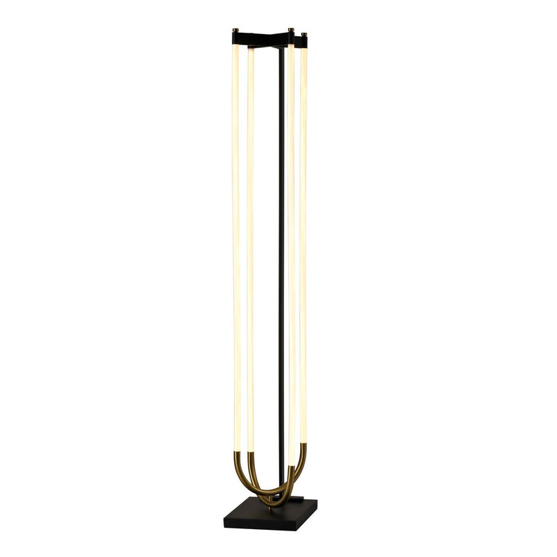 Cascata LED Floor Lamp in Black and Brushed Brass