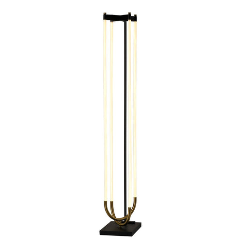 Cascata LED Floor Lamp in Black and Brushed Brass