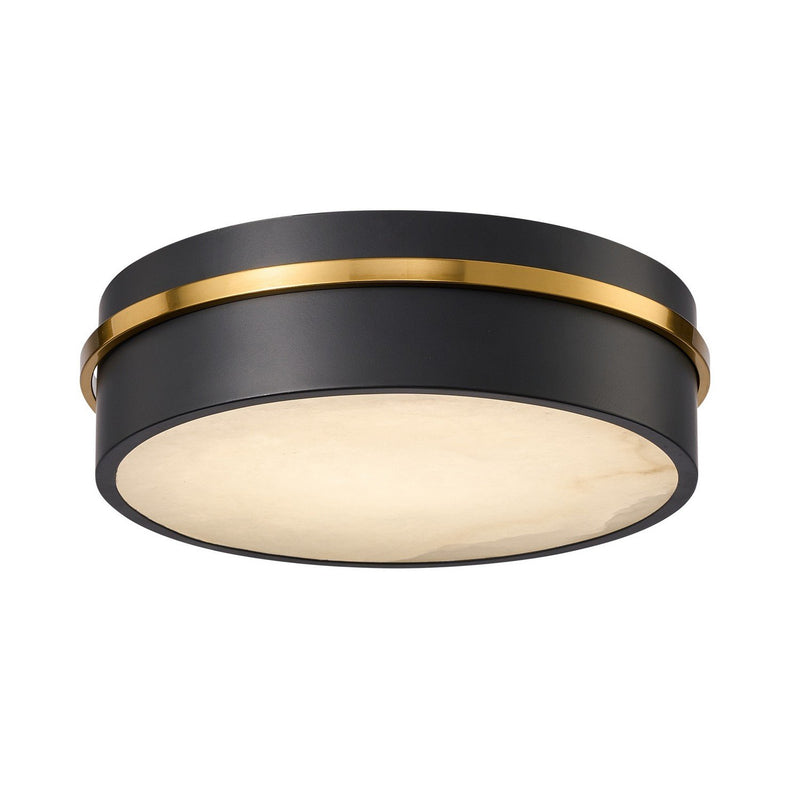 Dax 12" LED Flush Mount in Black and Brass