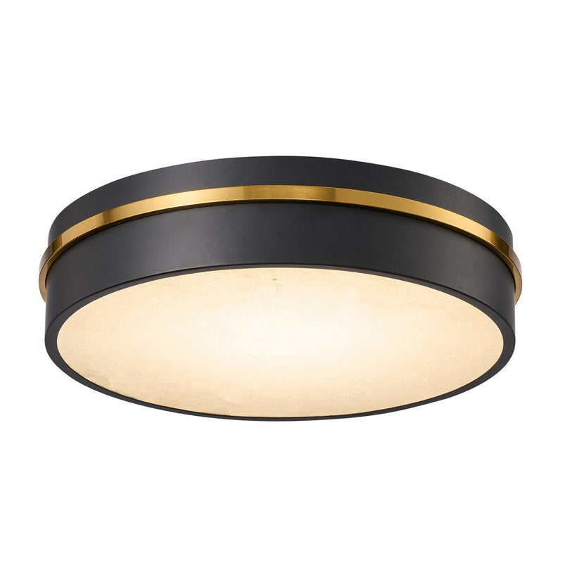 Dax 15" LED Flush Mount in Black and Brass