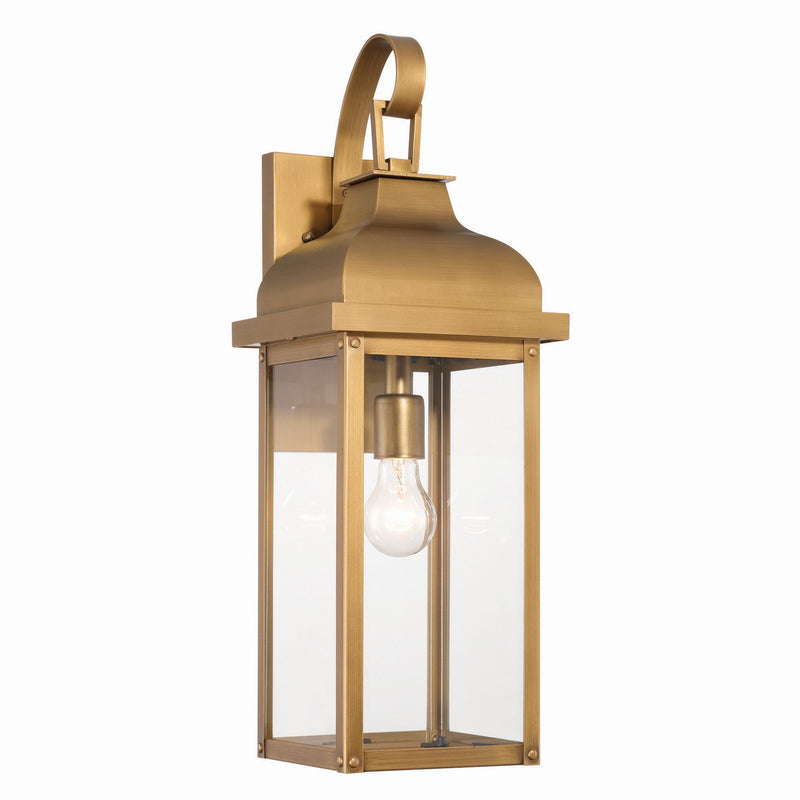 Madrid 17.5" Outdoor Wall Lantern in Weathered Brass