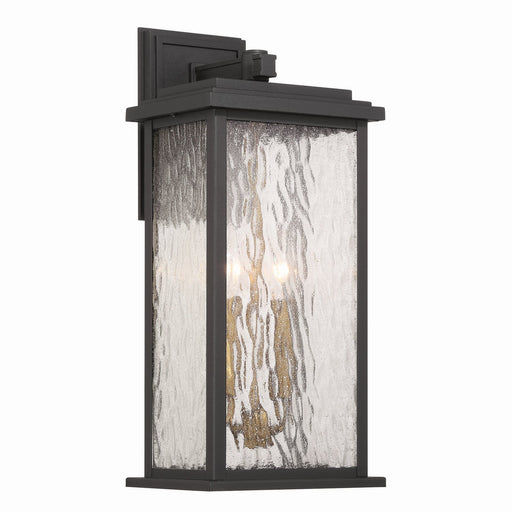 Estate Medium 2-Light Outdoor Wall Lantern in Black and Brass