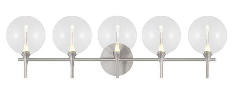 Iissa 5-Light 35.4" Vanity Light in Satin Nickel