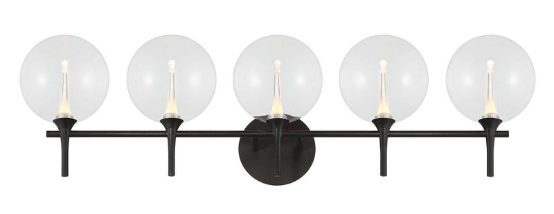 Iissa 5-Light 35.4" Vanity Light in Matte Black