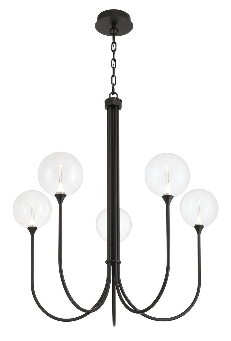 Iissa 5-Light 34" Chandelier in Matte Black