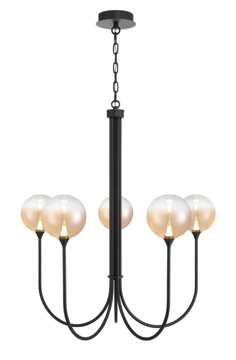 Iissa 5-Light 34" Chandelier in Matte Black
