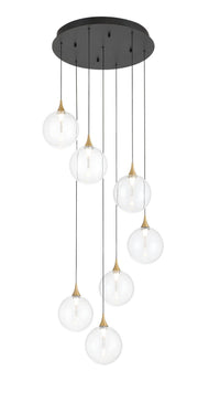 Iissa 7-Light 21" Cluster Pendant in Gold