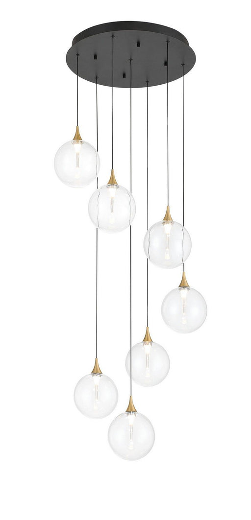 Iissa 7-Light 21" Cluster Pendant in Gold