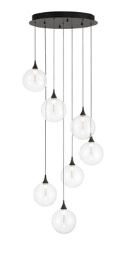 Iissa 7-Light 21" Cluster Pendant in Matte Black
