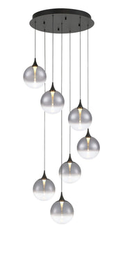 Iissa 7-Light 21" Cluster Pendant in Matte Black