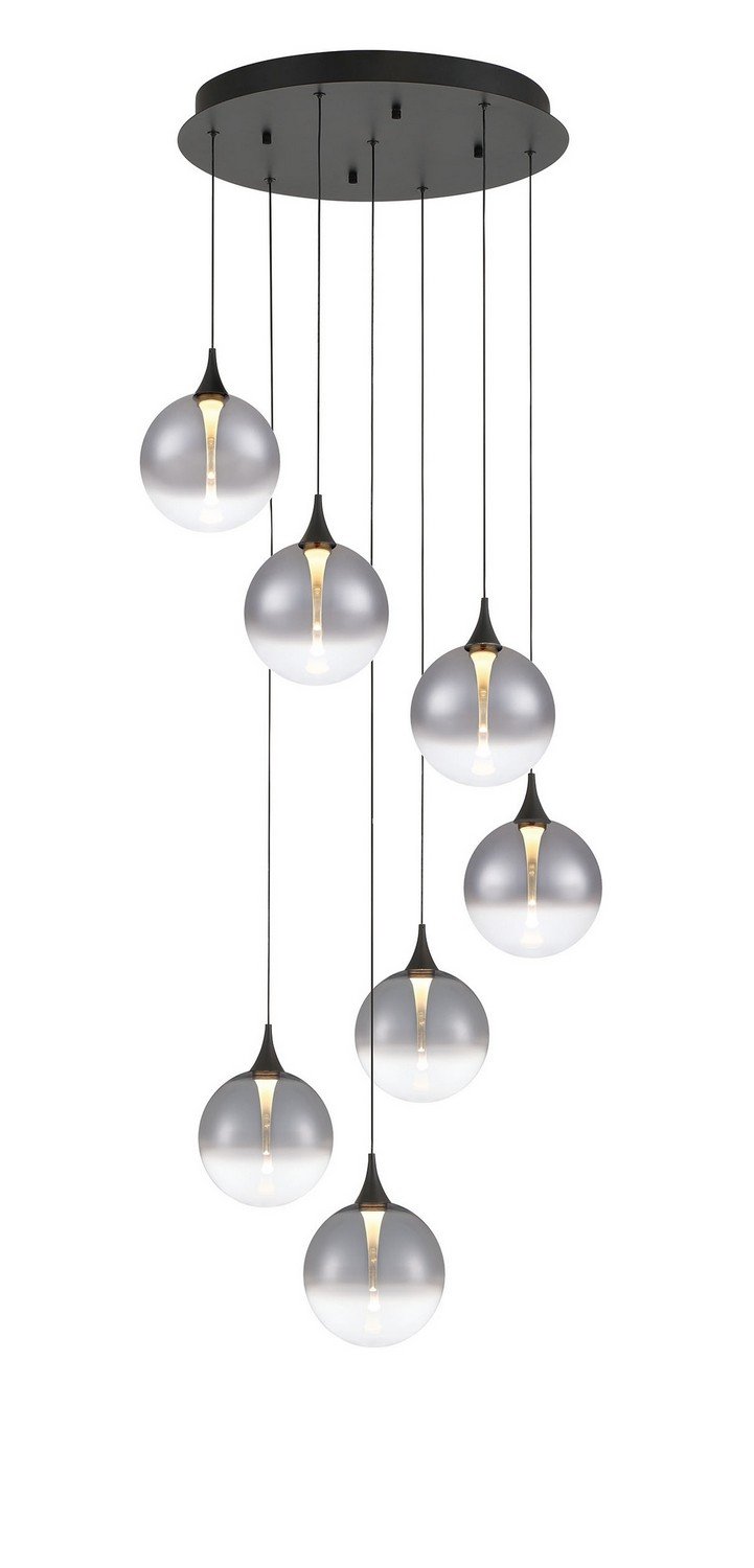 Iissa 7-Light 21" Cluster Pendant in Matte Black