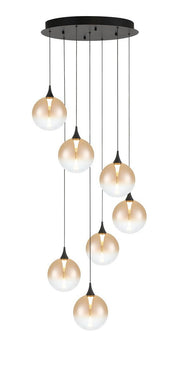 Iissa 7-Light 21" Cluster Pendant in Matte Black