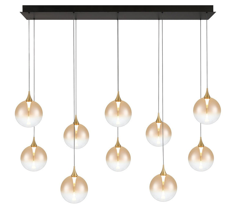Iissa 10-Light 47" Linear Pendant in Gold
