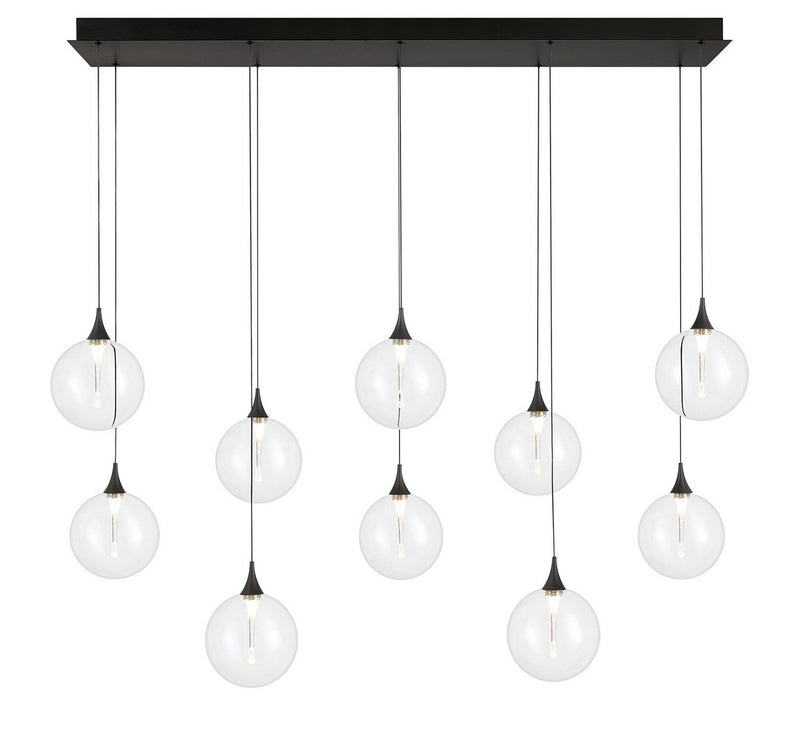 Iissa 10-Light 47" Linear Pendant in Matte Black