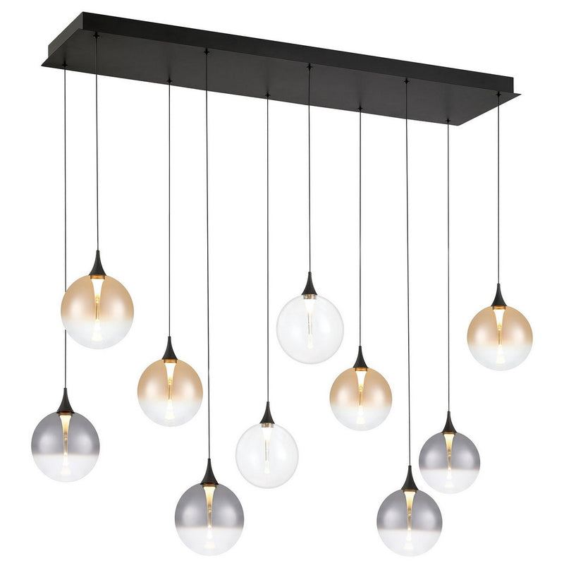 Iissa 10-Light 47" Linear Pendant in Matte Black