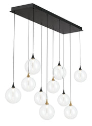Iissa 10-Light 47" Linear Pendant in Gold-Black Mix