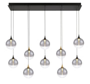 Iissa 10-Light 47" Linear Pendant in Gold-Black Mix