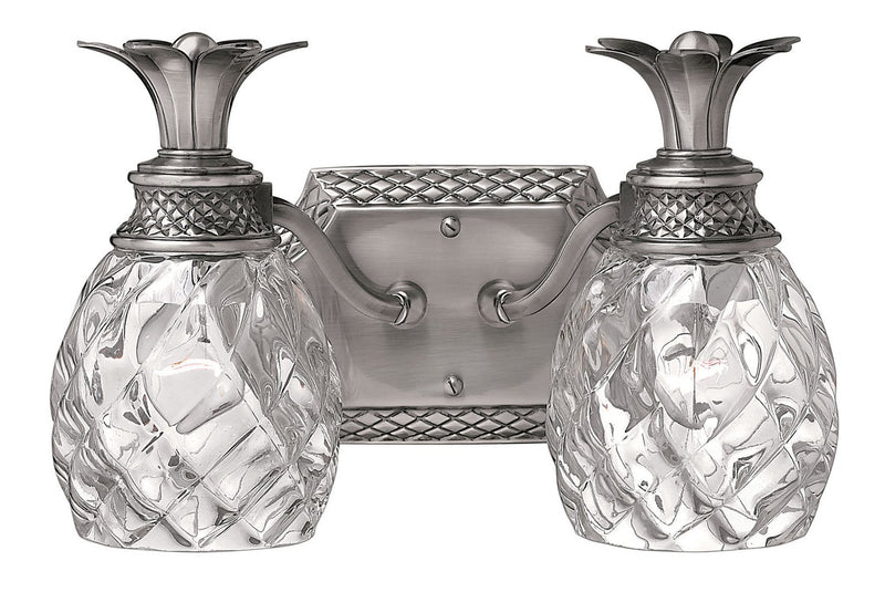 Plantation 2-Light Bath Vanity Light in Polished Antique Nickel