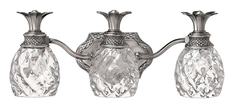 Plantation 3-Light Bath Vanity Light in Polished Antique Nickel