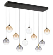 Iissa 10-Light 47" Linear Pendant in Gold-Black Mix