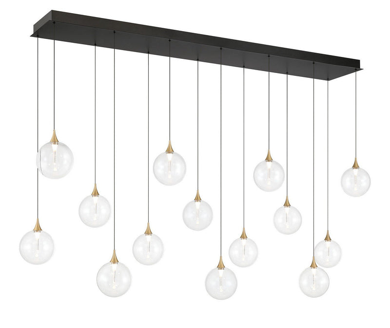 Iissa 14-Light 72" Linear Pendant in Gold