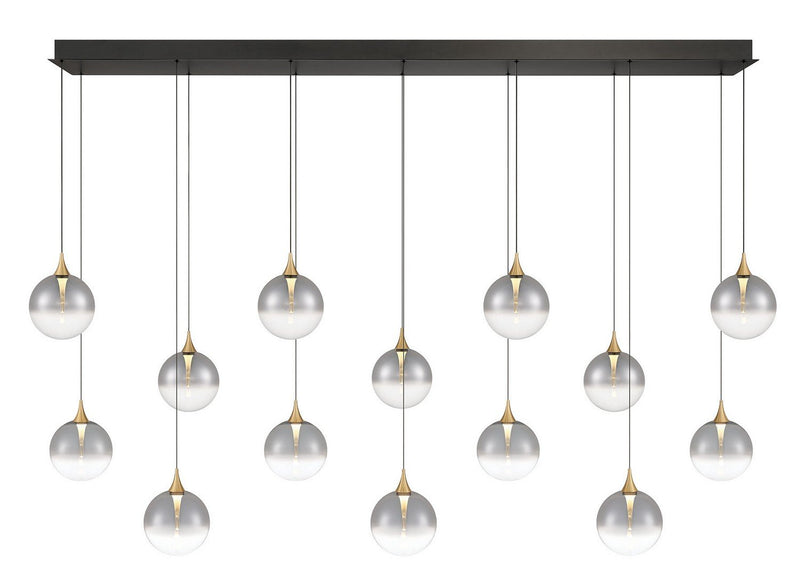 Iissa 14-Light 72" Linear Pendant in Gold