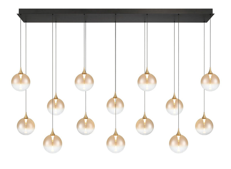 Iissa 14-Light 72" Linear Pendant in Gold