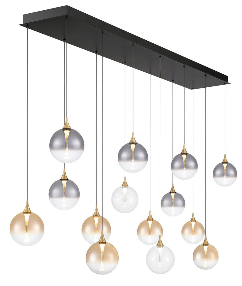 Iissa 14-Light 72" Linear Pendant in Gold