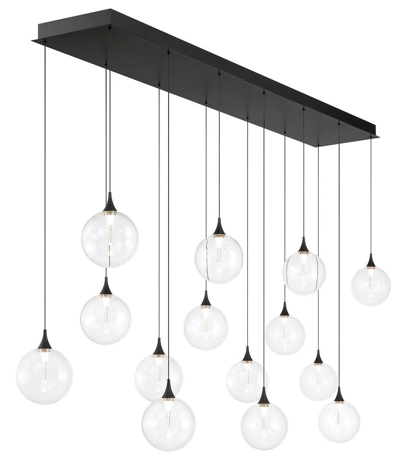 Iissa 14-Light 72" Linear Pendant in Matte Black