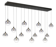 Iissa 14-Light 72" Linear Pendant in Matte Black