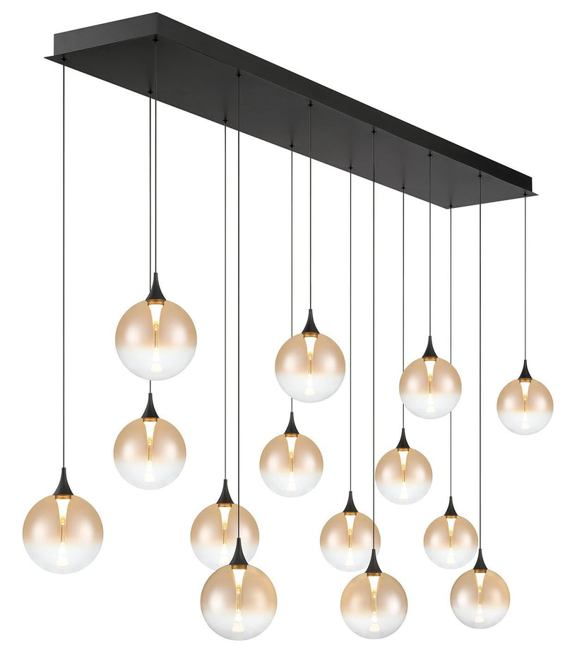 Iissa 14-Light 72" Linear Pendant in Matte Black