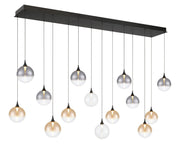 Iissa 14-Light 72" Linear Pendant in Matte Black