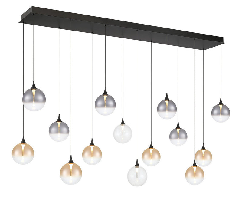 Iissa 14-Light 72" Linear Pendant in Matte Black