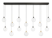 Iissa 14-Light 72" Linear Pendant in Gold-Black Mix