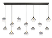 Iissa 14-Light 72" Linear Pendant in Gold-Black Mix
