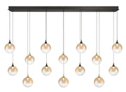 Iissa 14-Light 72" Linear Pendant in Gold-Black Mix