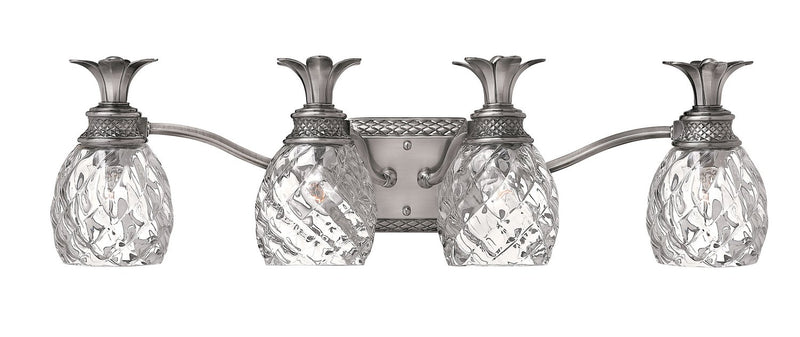 Plantation 4-Light Bath Vanity Light in Polished Antique Nickel