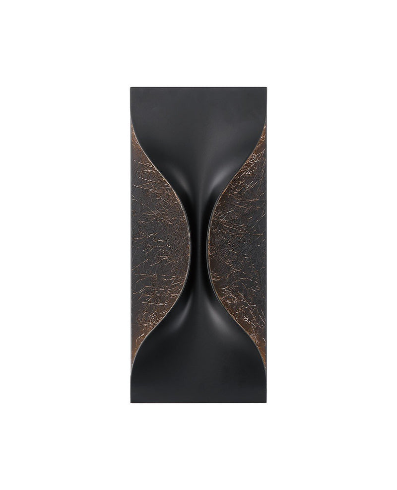 Shayla 14" Outdoor Wall Light in Sysal Gold Black Mix