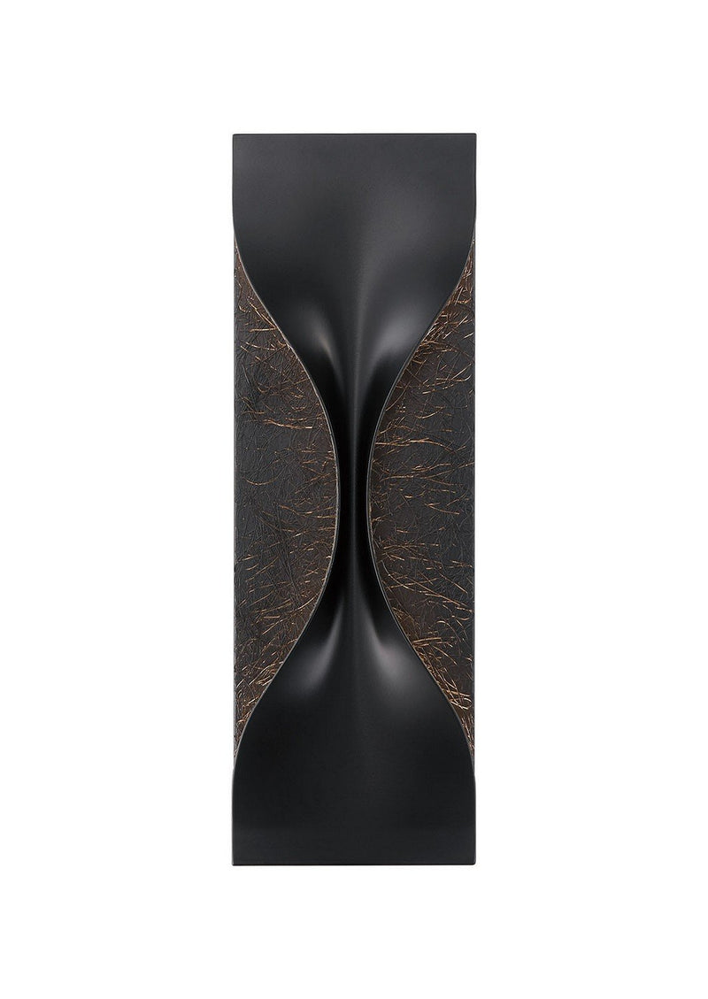 Shayla 18" Outdoor Wall Light in Sysal Gold Black Mix