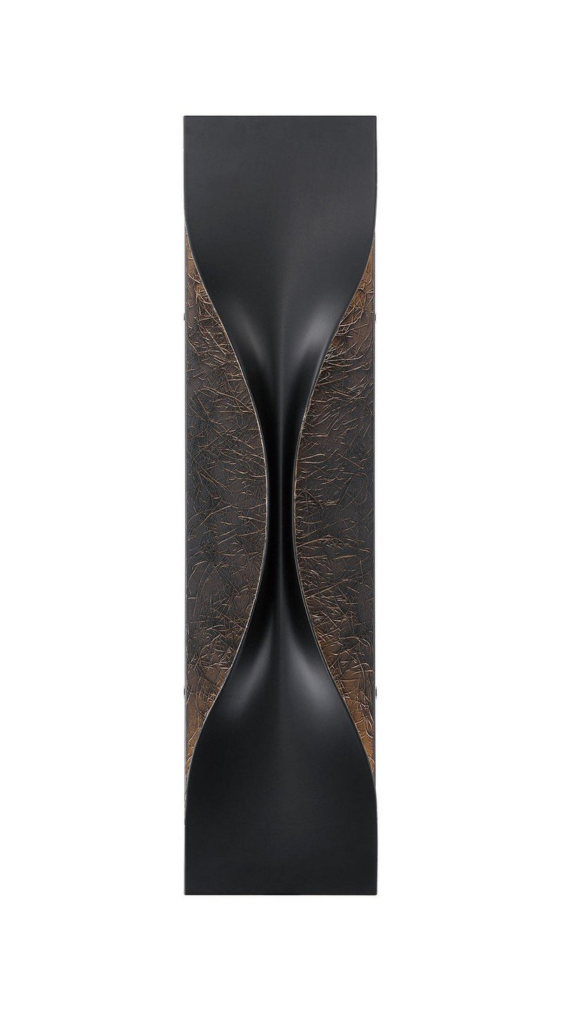 Shayla 24" Outdoor Wall Light in Sysal Gold Black Mix